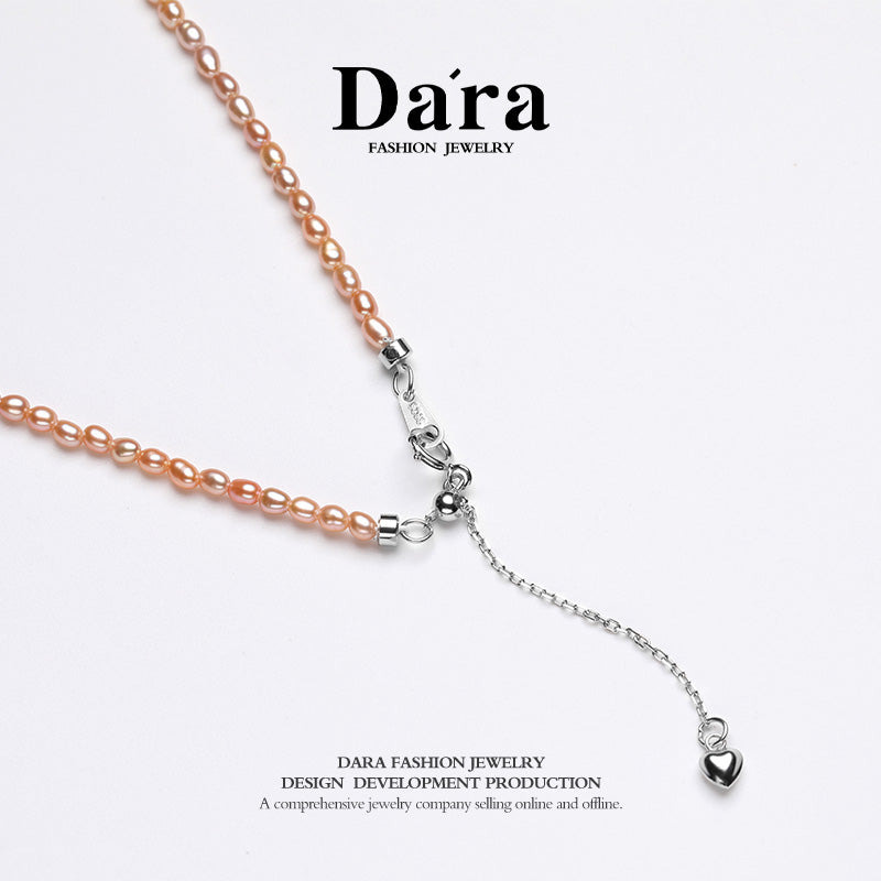 DARA S925银淡水无核中国红珍珠2-3mm项链 YX6710001 