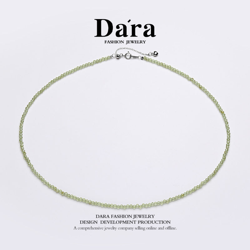 DARA S925银2-3毫米橄榄石项链 YX6682001