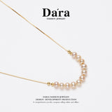 DARA S925银淡水无核中国红3-4mm珍珠微笑链 YX6876001 