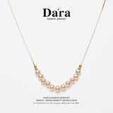 DARA S925银淡水无核中国红3-4mm珍珠微笑链 YX6876001 