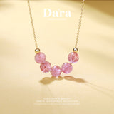 DARA/Dai La 8-9mm Strawberry Crystal Niche High-end Accessory Temperament Clavicle Chain X3614002