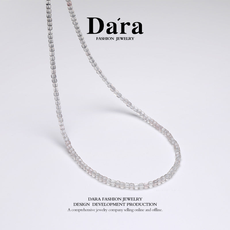 DARA S925银2-3毫米白水晶项链 YX6685001