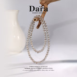 DARA Natural 6-7mm Silver Hair Crystal Necklace RX4277001