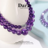 DARA Dara Natural 5-12mm Amethyst Faceted Alloy Necklace RX4261001