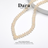 Dara S925银淡水无籽白珍珠4-5毫米编织珍珠项链 YX6854001 