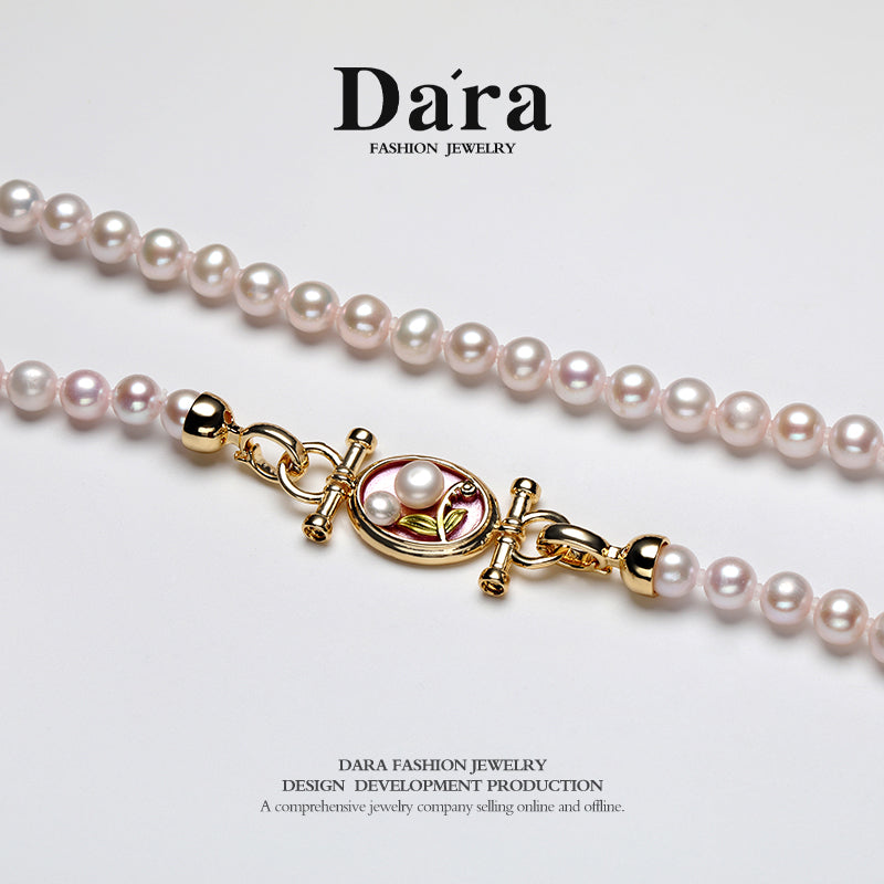 DARA 淡水珍珠项链，粉色，6-7 毫米，圆形，强光泽，轻微瑕疵，X6689001 