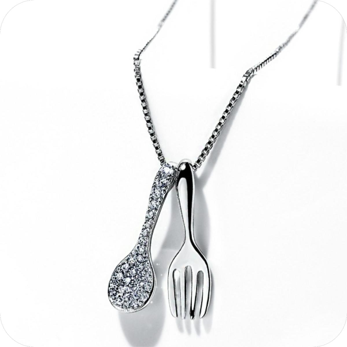 DARA 925 silver personalized fork spoon fun ins fashionable easy-matching temperament pendant Y731002