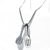 DARA 925 silver personalized fork spoon fun ins fashionable easy-matching temperament pendant Y731002