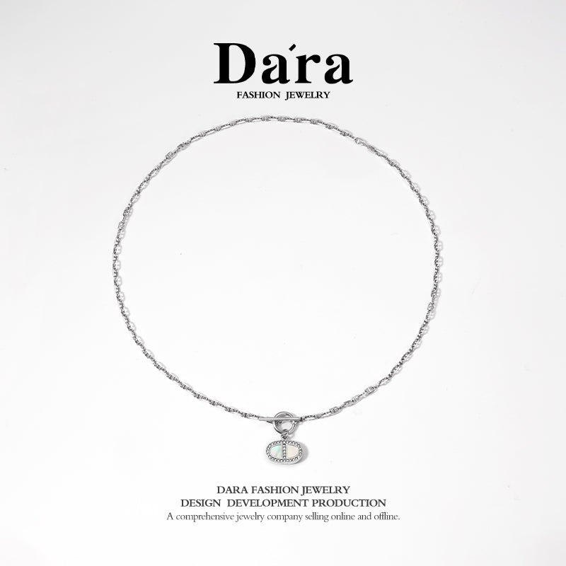 DARA s925 silver retro ins style personalized pig nose pendant FYL-00072601