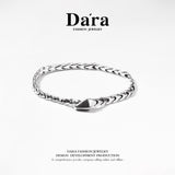 DARA s925 silver snake bone minimalist Ins style adjustable bracelet FYS-00802600