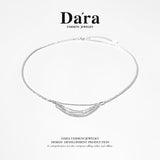 DARA s925 silver sparkling silver river fringed multi-layer necklace FYL-02461100