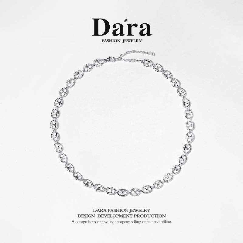DARA s925 Silver Personalized Pig Nose Fashion Necklace FYL-06681100