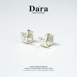 DARA s925 silver cheese texture geometric high-end temperament earrings FYE-01231100