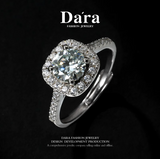DARA 925 Silver One Carat Square Moissanite Ring YJ1799001