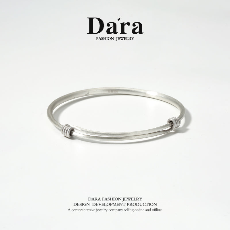 DARA 999 sterling silver plain circle bracelet FYS-00392700
