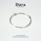 DARA 999 sterling silver plain circle bracelet FYS-00392700