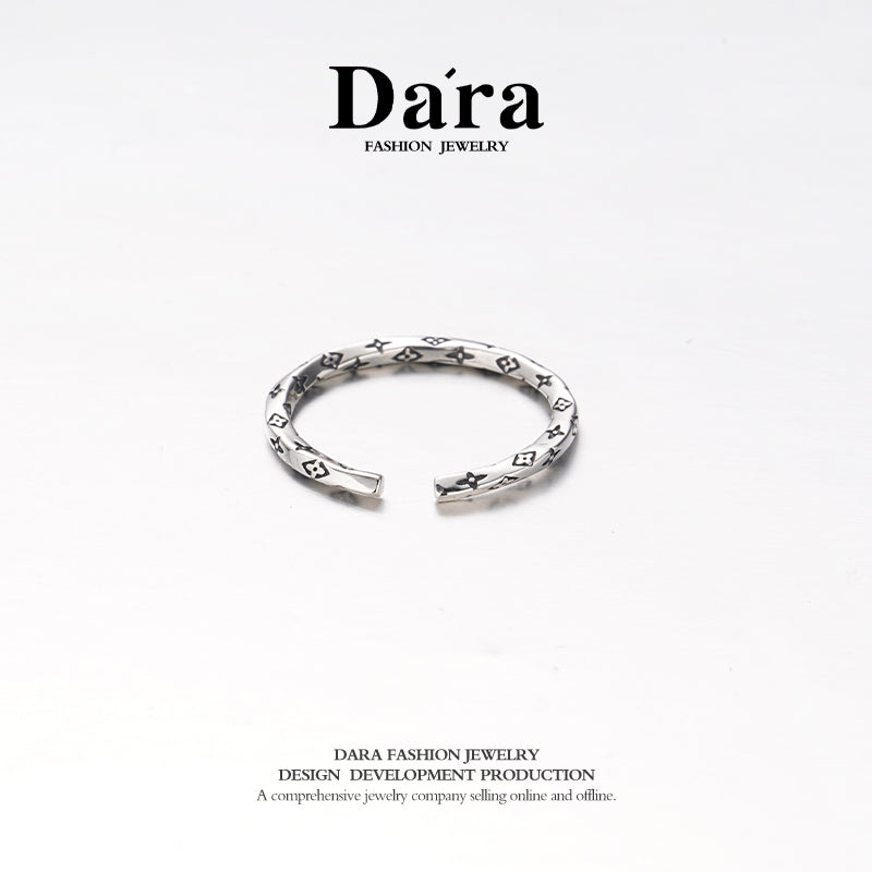 DARA 925 silver fashionable vintage style open ring FYJ-00672600