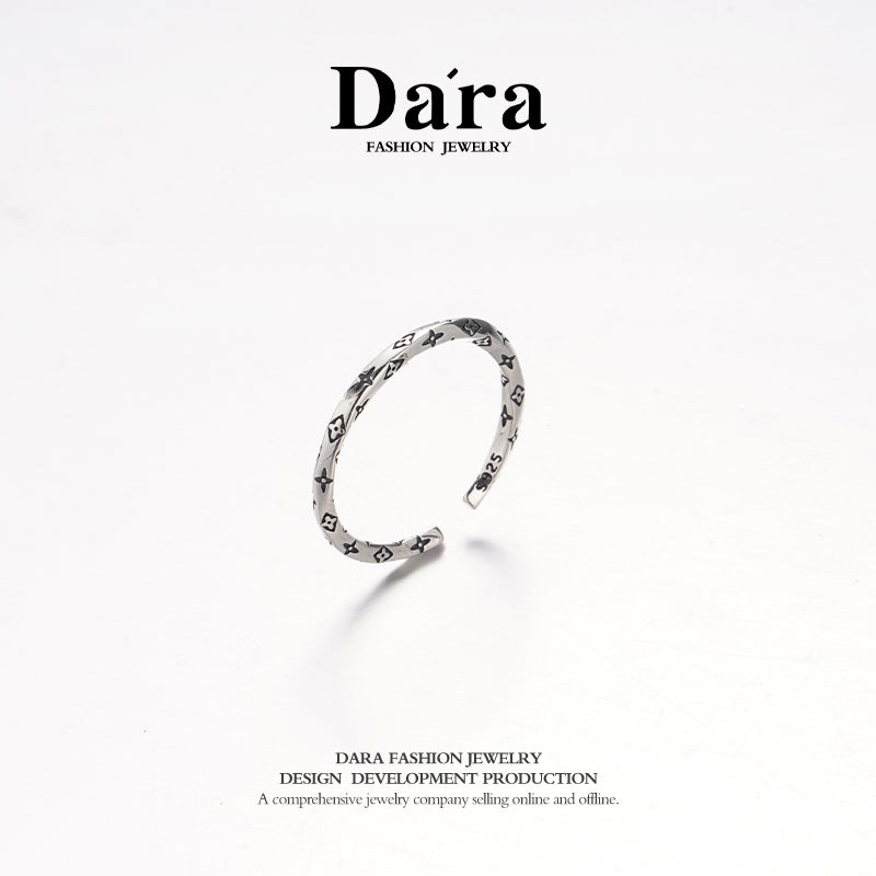 DARA 925 silver fashionable vintage style open ring FYJ-00672600