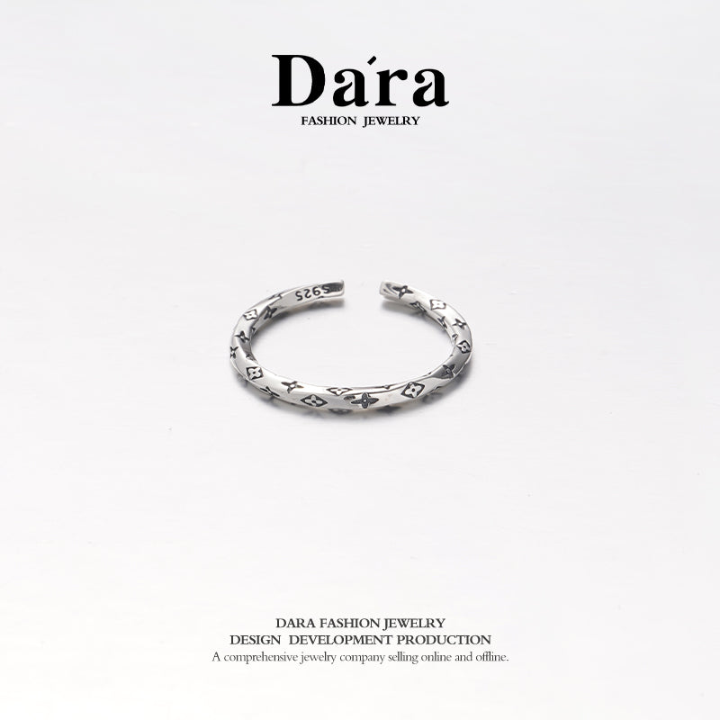 DARA 925 silver fashionable vintage style open ring FYJ-00672600