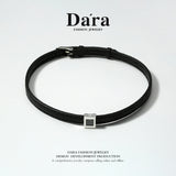 DARA 925 Silver Leather Niche Light Luxury Necklace FYL-02371109