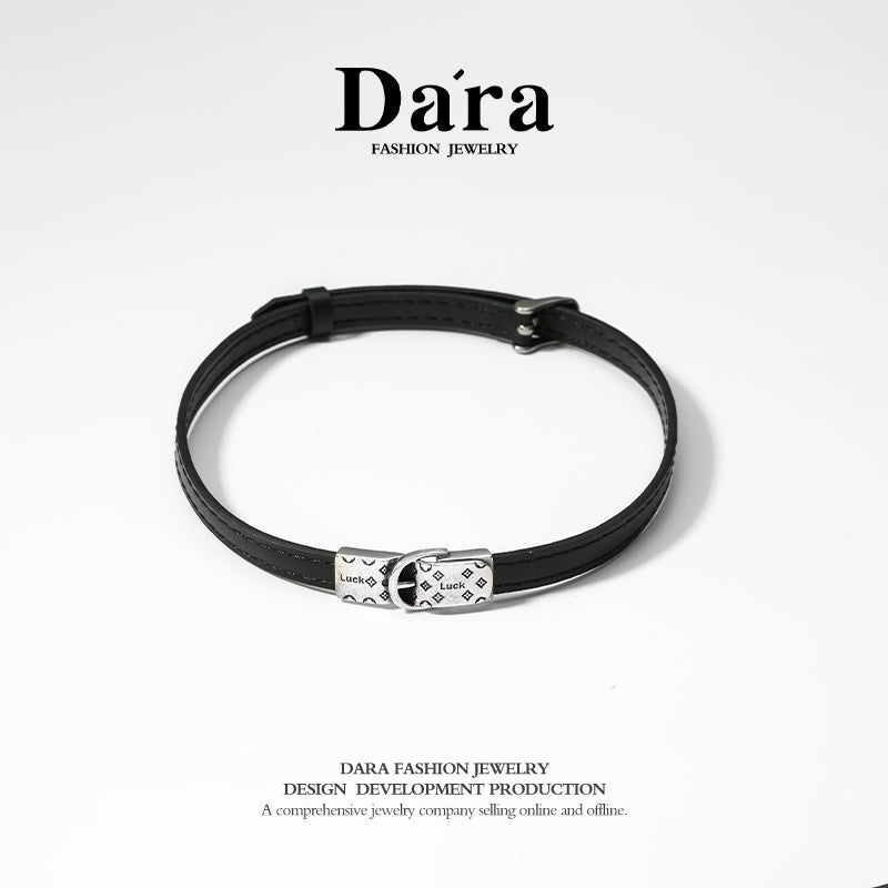 DARA 925 Silver Leather Niche Necklace FYL-04172600