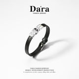 DARA 925 Silver Leather Small Luxury Bracelet About 10.2g FYS-01242609