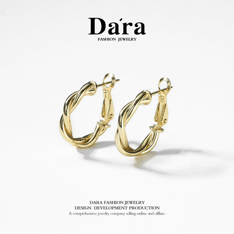 DARA 925 Silver Fashionable Elegant Earrings Approximately 3.96g FYE-00482300