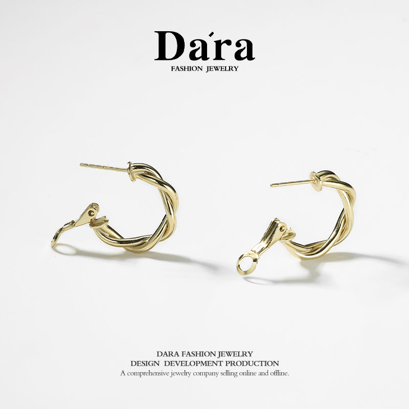 DARA 925 Silver Fashionable Elegant Earrings Approximately 3.96g FYE-00482300