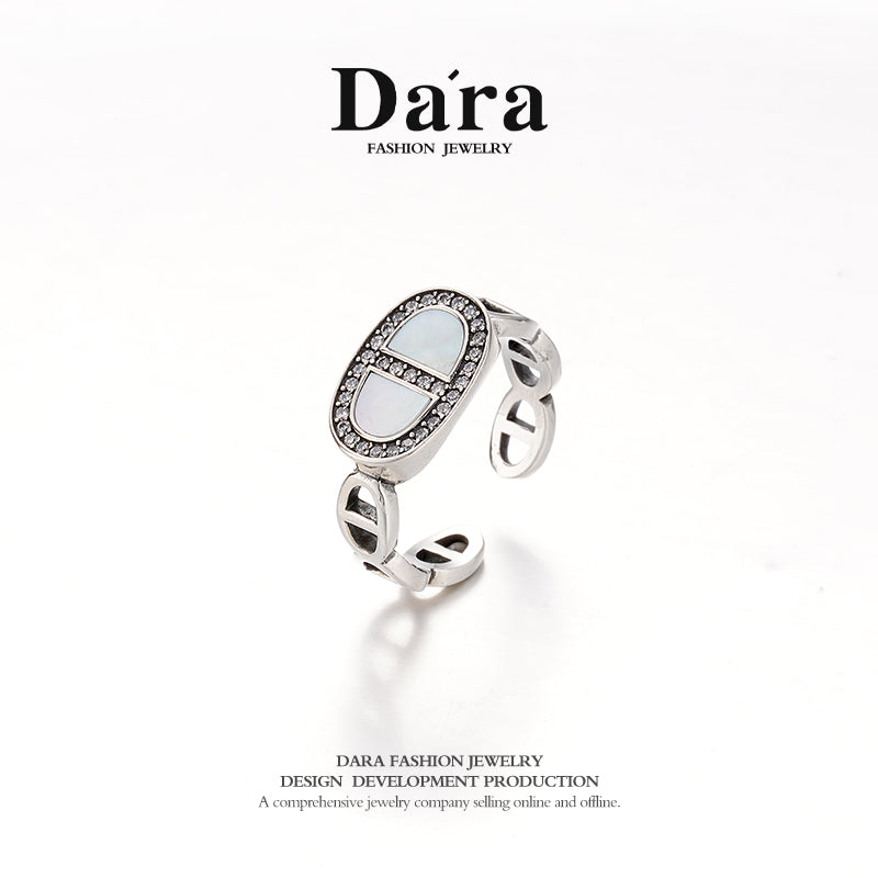 DARA 925 Silver Personalized Ring, Approximately 3.3g, FYJ-00012601