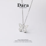 DARA 925 silver products S925 silver butterfly necklace FYL-12961100