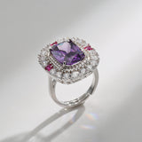 DARA Zirconia Alloy Silver-Purple Ring j975002