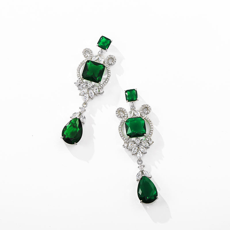DARA Zirconia Alloy Green Ear Studs H6813001