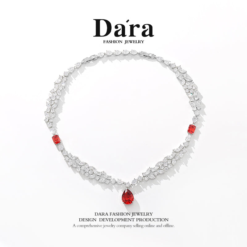 DARA Zirconia Alloy Garnet Necklace X3940001