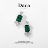 DARA Synthetic Cubic Zirconia Alloy Green Ear Studs H6933001