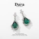 DARA Synthetic Cubic Zirconia Alloy Green Earrings H7056001
