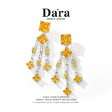 DARA Cubic Zirconia Alloy Yellow Earrings H6826002