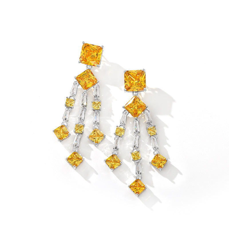 DARA Cubic Zirconia Alloy Yellow Earrings H6826002