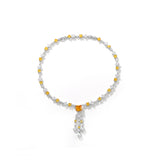 DARA Cubic Zirconia Alloy Silver-White-Yellow Necklace X3914002