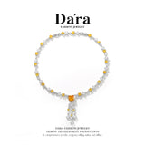 DARA Cubic Zirconia Alloy Silver-White-Yellow Necklace X3914002