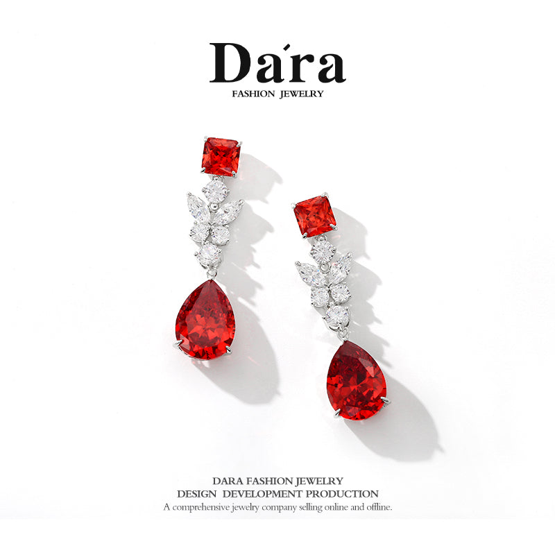 DARA Zirconia Alloy Garnet Earrings H6815001