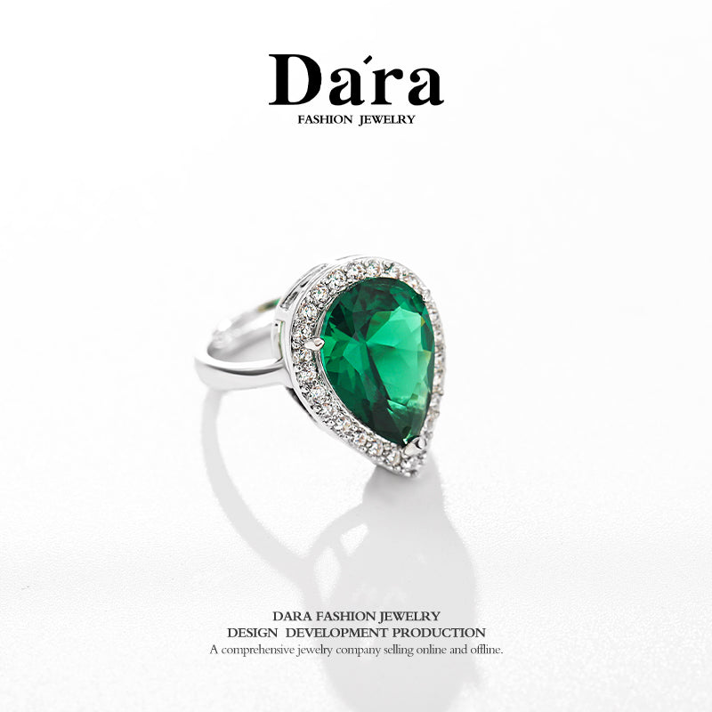 DARA Synthetic Cubic Zirconia Alloy Green Ring J2060002