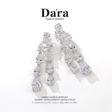 DARA Synthetic Cubic Zirconia Alloy Silver-White Ear Studs H6523001