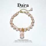 DARA/ Dara Pink Crystal Rabbit Double Layer Bracelet RS3306001
