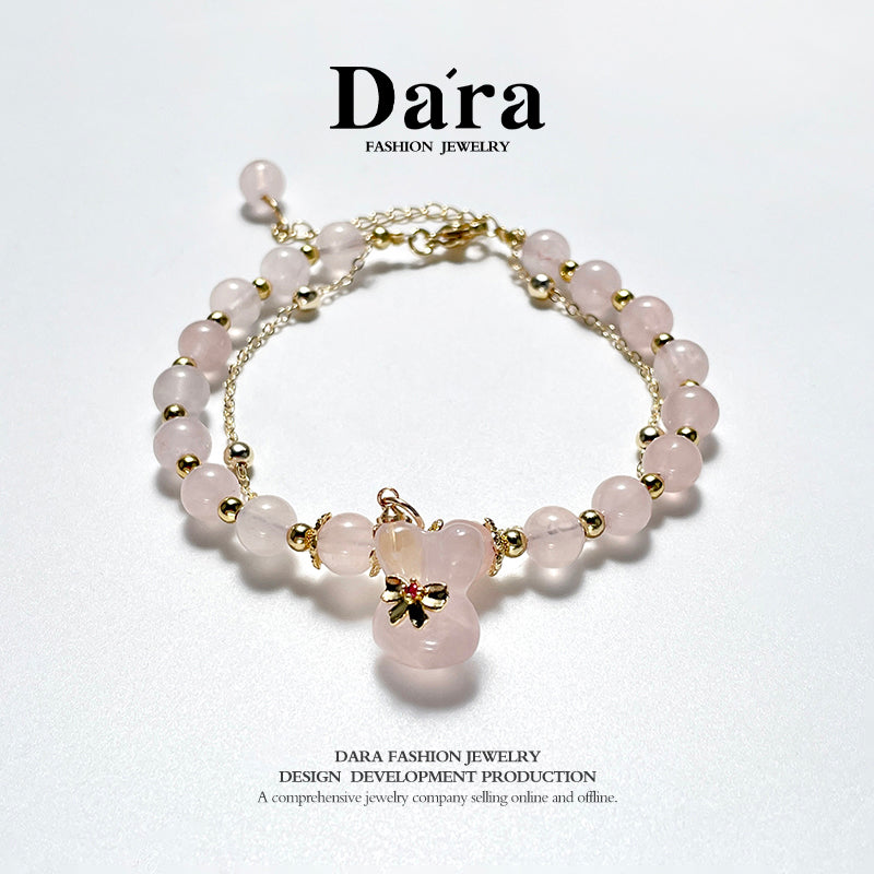 DARA/ Dara Pink Crystal Rabbit Double Layer Bracelet RS3306001