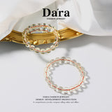 DARA Topaz 9-10mm Elastic Rope Bracelet, Recommended by Red Book Influencers, RS4103001