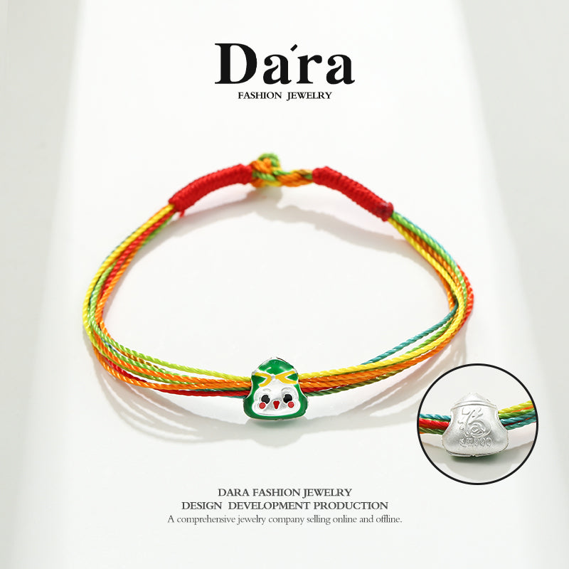 DARA Zongzi Pure Silver Painted Small Zongzi Five-Color Thread Bracelet YS2530001