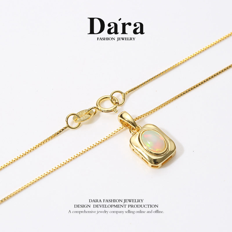 DARA S925 Silver Opal Necklace TYX034001