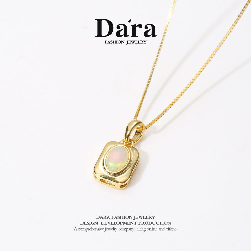 DARA S925 Silver Opal Necklace TYX034001