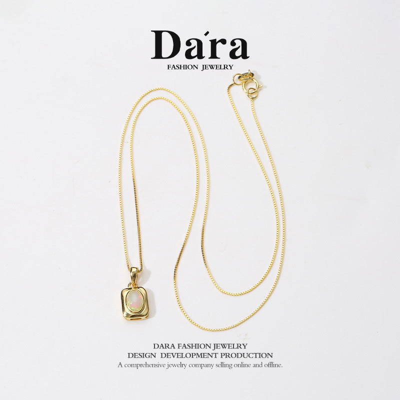 DARA S925 Silver Opal Necklace TYX034001