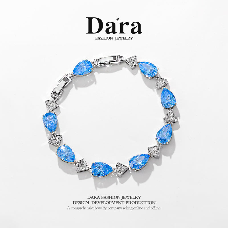 DARA Alloy Cubic Zirconia Blue Bracelet S1642001